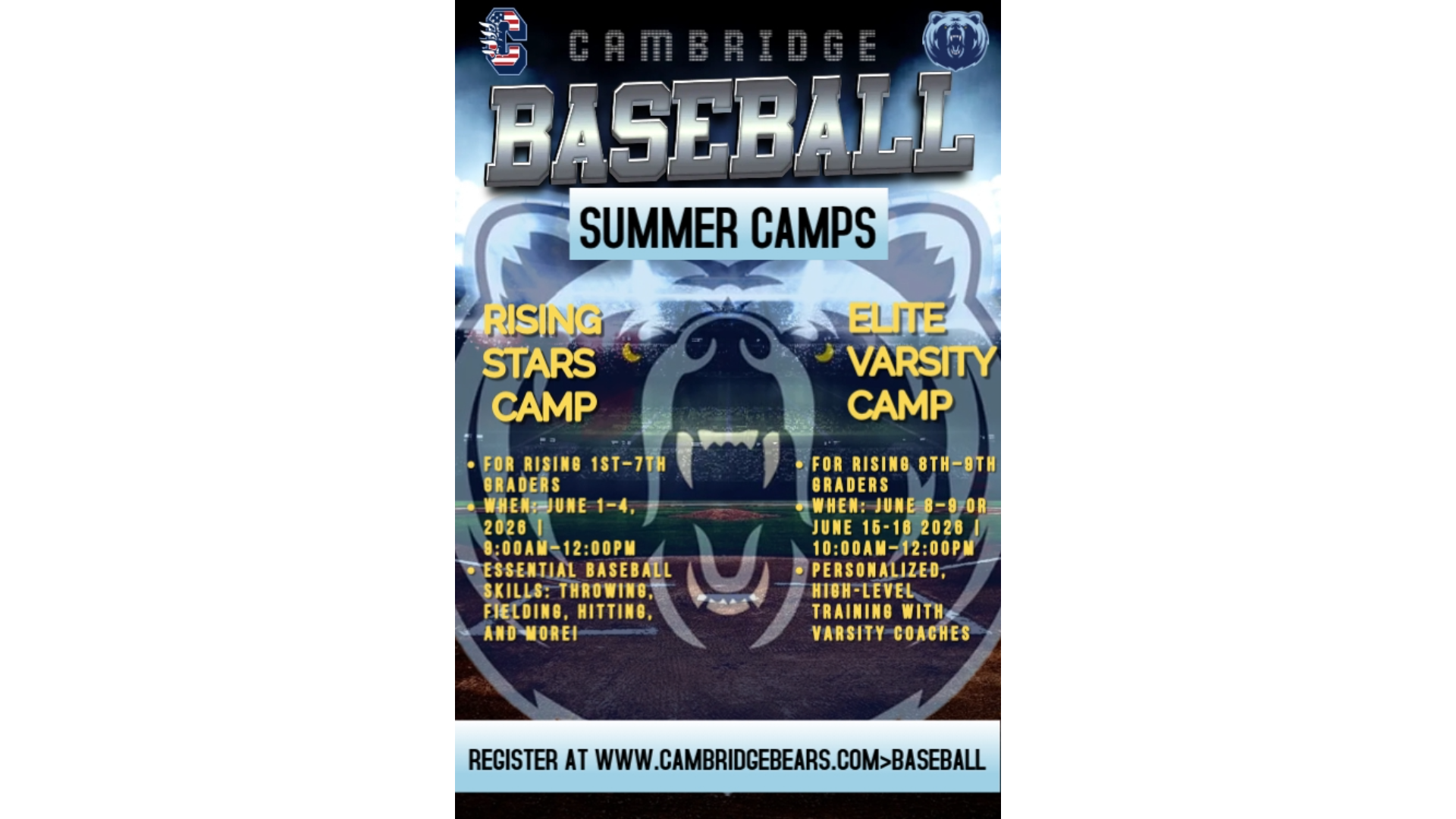 Baseball Summer Camp Registration is Open!