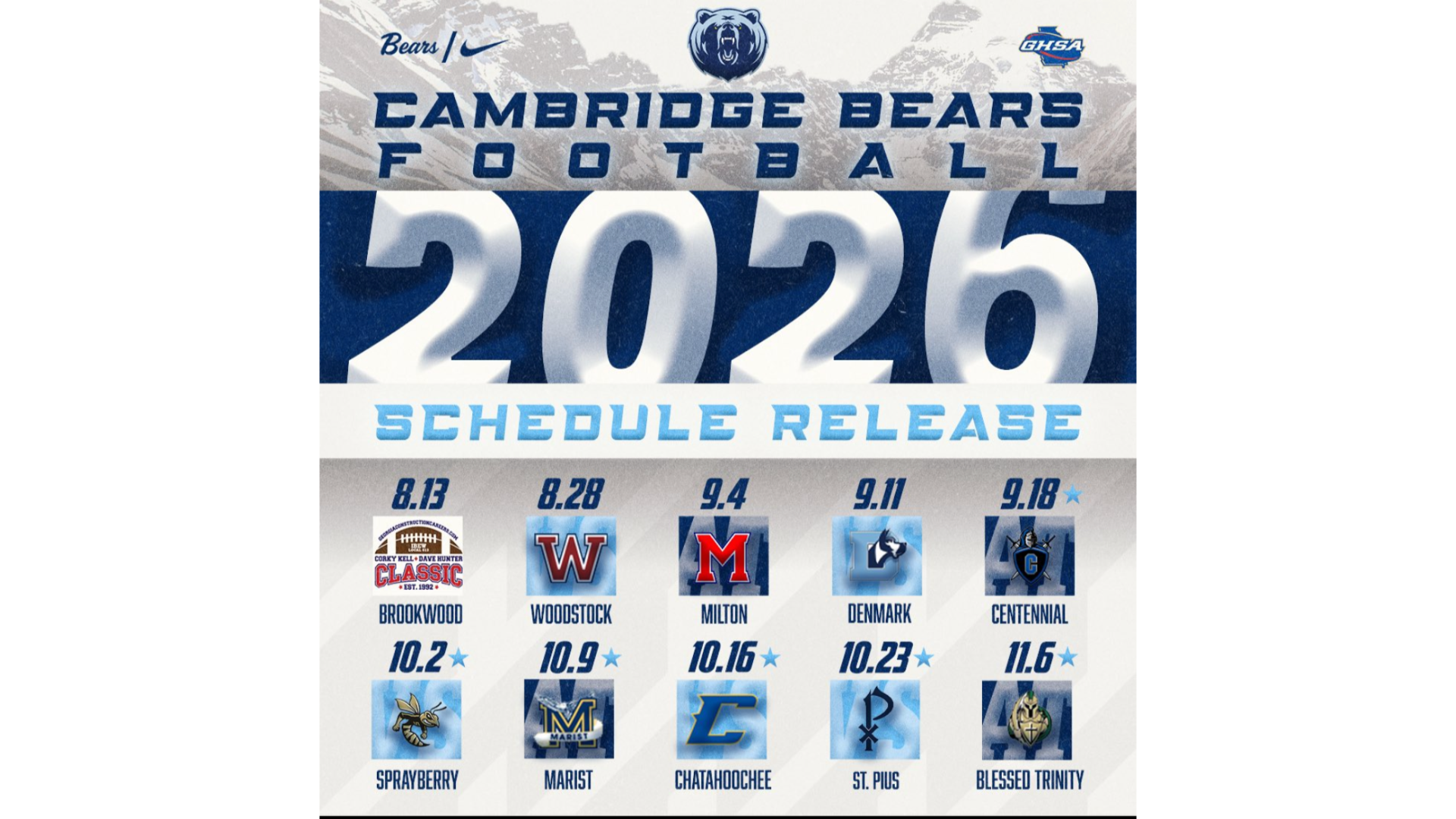 Mark Your Calendars! Fall 2026 Football Schedule is Here